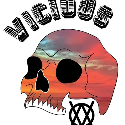 Vicious sunset skull t-shirt