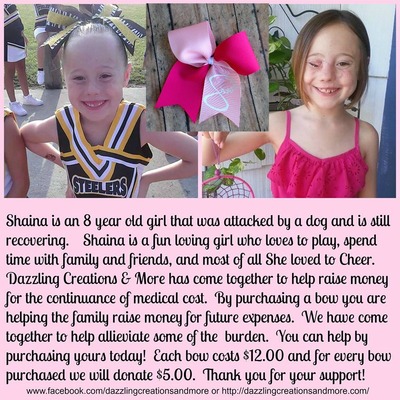 'strength for shaina' cheer bow