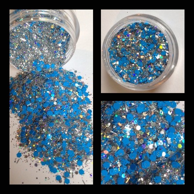 Matte blue and silver