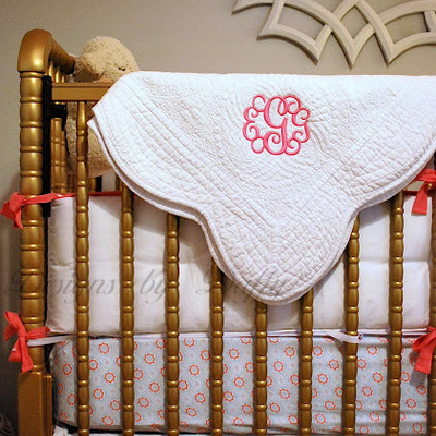 Monogrammed baby quilt - Thumbnail 5