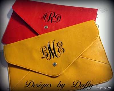 Monogrammed Envelope Clutch