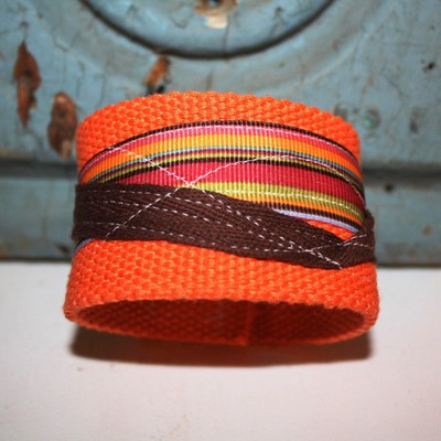 Bc200 upcycled belt wrist cuff