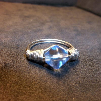 Light blue wire ring
