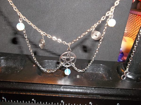 Moonstone pentacle circlet