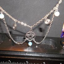 Moonstone pentacle circlet