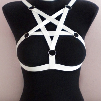 White dolly pentagram harness - Thumbnail 4