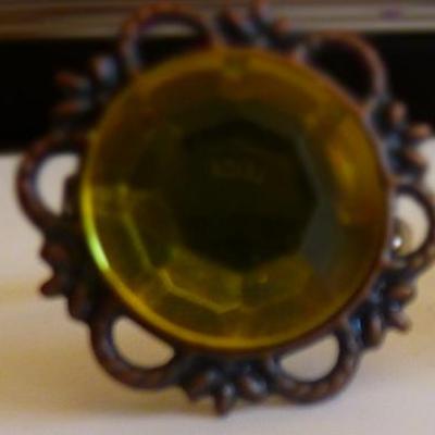 Yellow gemstone ring