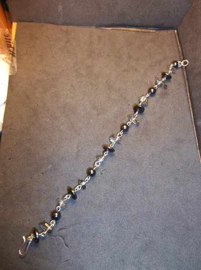 Hematite and smokey quartz bracelet
