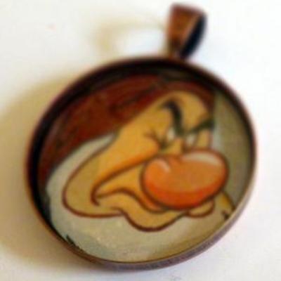 Grumpy bronze pendant