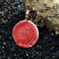 Always <3 Red Porcelain Pendant 