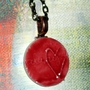 Always <3 Red Porcelain Pendant -2