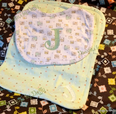 Personalized Bib and Burp Cloth Set
