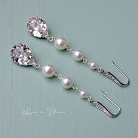  Three Swarovski Pearl Drop Earrings - Style # E149 : Luxe in Bloom - Thumbnail 1