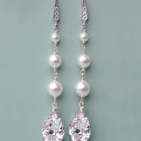  Three Swarovski Pearl Drop Earrings - Style # E149 : Luxe in Bloom - Thumbnail 2
