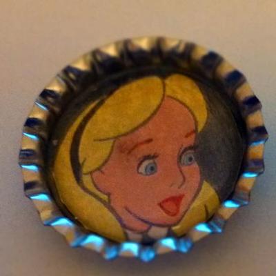 Alice in wonderland bottle cap