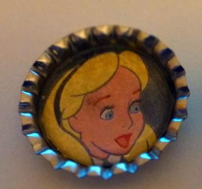 Alice in wonderland bottle cap