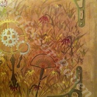 Madame Verne's Teatime Garden - original Steampunk painting - Thumbnail 1