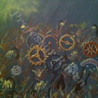 Madame Verne's Twilit Garden - original Steampunk painting  - Thumbnail 2