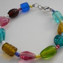Aqua and Pink Bead Bracelet