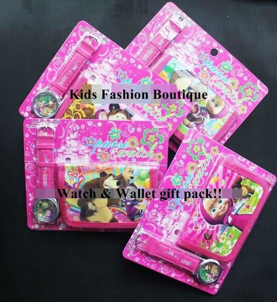 Girls Masha I Medved Watch & Wallet Combo
