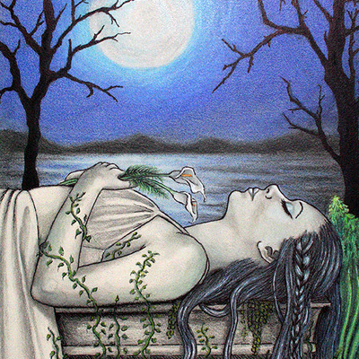 The sleeper - poe inspired - 8x10" giclee print - Thumbnail 3