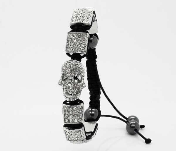 "Skull" Shamballa Square - Silver