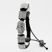 "Skull" Shamballa Square - Silver