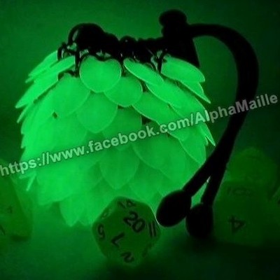 Small glow in the dark scale dice bag