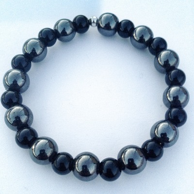 Gun metal & black bracelet