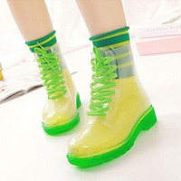 Fashion Sweet transparent crystal jelly rubber boots - Thumbnail 1