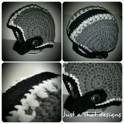 Football helmet hat - crochet