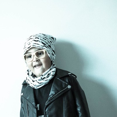 Mustacio beanie hat & infinity scarf set monochrome mustache