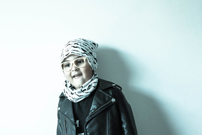 Mustacio Beanie Hat & Infinity Scarf Set Monochrome Mustache