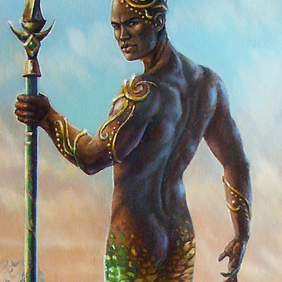 "the sacred pool"  original fantasy art oil painting