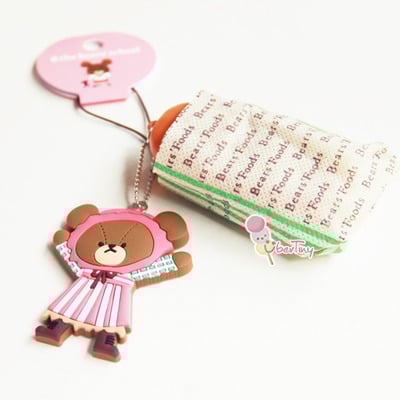 *rare* bears' school squishy french bread loaf in a food bag w/ jackie (licensed) - Thumbnail 5