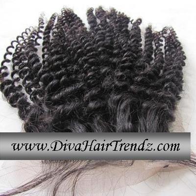 12" brazilian remy kinky curly closure