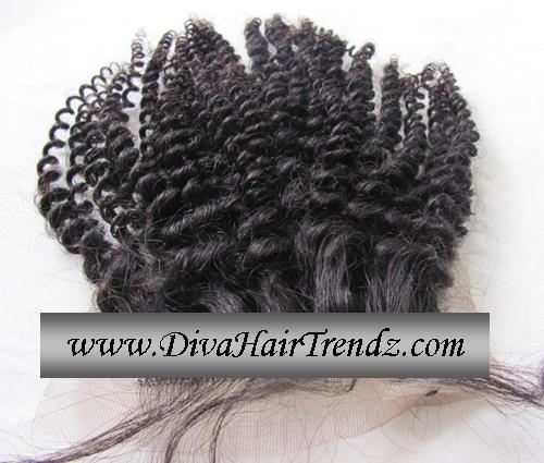 12" Brazilian Remy Kinky Curly Closure