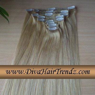 16" brazilian platinum blonde straight hair [9 pieces]