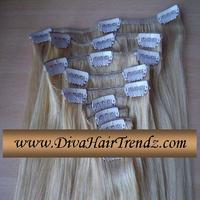 16" Brazilian Platinum Blonde Straight Hair [9 Pieces] - Thumbnail 1