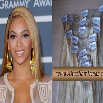 16" brazilian platinum blonde straight hair [9 pieces]