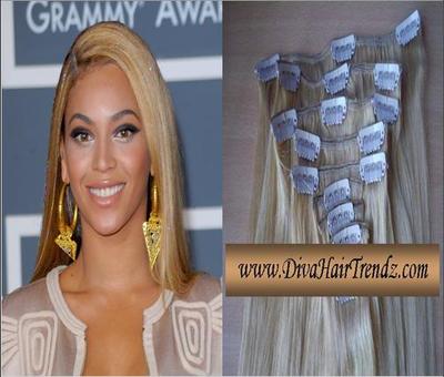 16" brazilian platinum blonde straight hair [9 pieces]