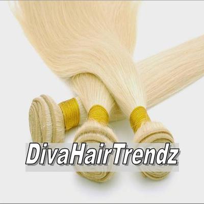 18", 18" & 18" brazilian platinum blonde straight hair [3 bundles]