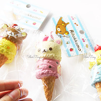 Rare Rilakkuma Double Scoop Icecream Squishy (Licensed) - Thumbnail 3