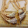 Punk Rhinestone horn tassel earring-2