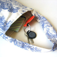 Eco Happy Purse - White and Periwinkle Toile - Thumbnail 1