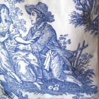 Eco Happy Purse - White and Periwinkle Toile - Thumbnail 2