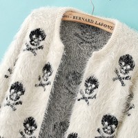 Skull mohair cardigan sweater  - Thumbnail 1