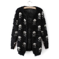 Skull mohair cardigan sweater  - Thumbnail 2