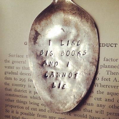 Big books hand stamped bookmark