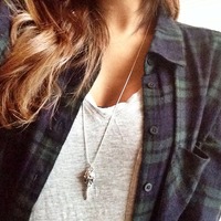 Raven Skull Long Chain Pendant - Thumbnail 4